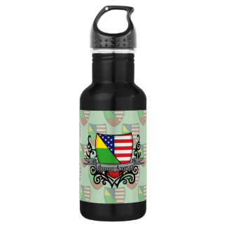 Lithuanian-American Shield Flag Stainless Steel Water Bottle