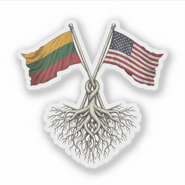Lithuanian-American Sticker (Front)