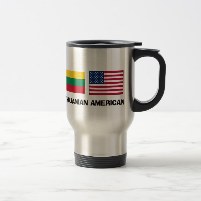 Lithuanian American Travel Mug (Right)