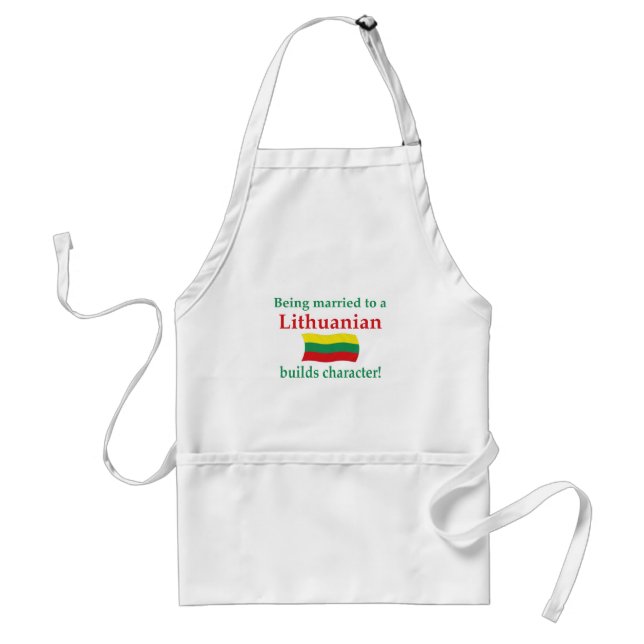 Lithuanian Builds Character Adult Apron (Front)