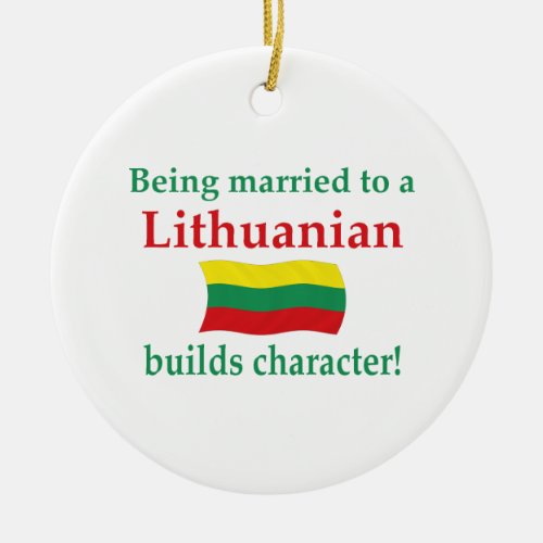 Lithuanian Builds Character Ceramic Ornament