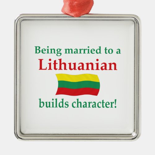 Lithuanian Builds Character Metal Ornament