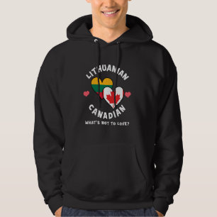 Lithuanian Canadian What's Not To Love Heart Flags Hoodie