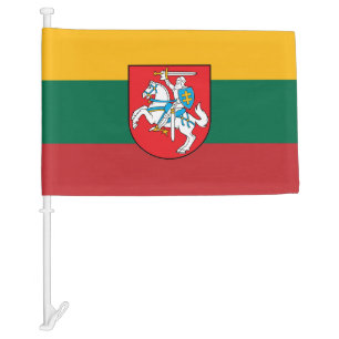 Lithuanian flag-coat of arms car flag