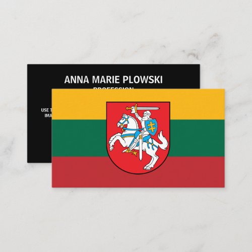 Lithuanian Flag  Coat of Arms Flag of Lithuania Business Card