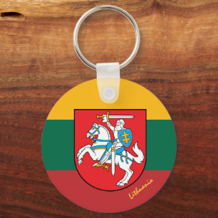 Lithuanian flag, emblem & Lithuania holiday /sport Keychain