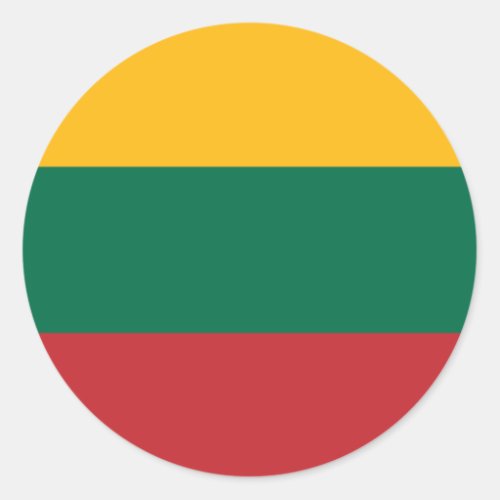 Lithuanian Flag Flag of Lithuania Classic Round Sticker