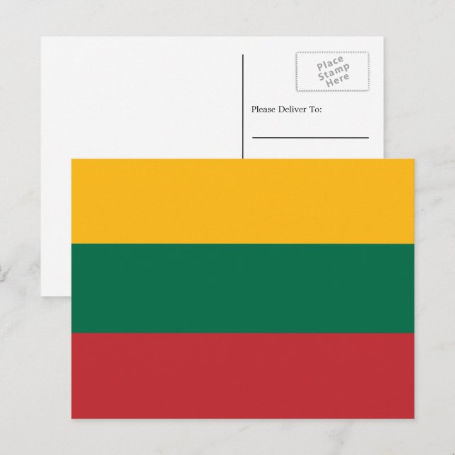 Lithuanian Flag, Flag of Lithuania Postcard (Front/Back)