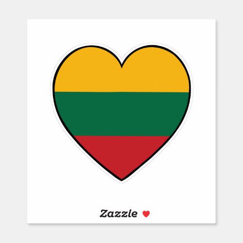 Lithuanian flag heart sticker
