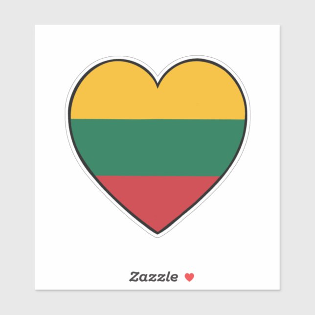 Lithuanian flag heart sticker (Sheet)