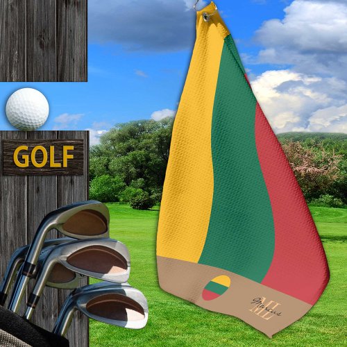 Lithuanian flag  Lithuania monogrammed golf Golf Towel