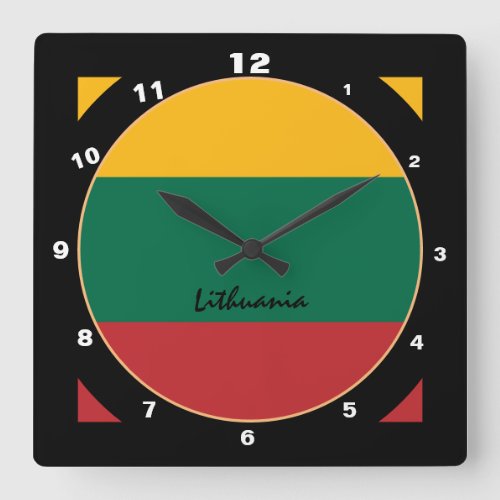 Lithuanian Flag  Lithuania trendy fashion design Square Wall Clock