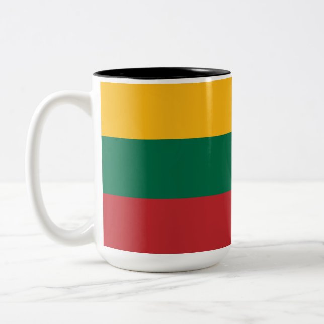 Lithuanian Flag Two-Tone Coffee Mug (Left)