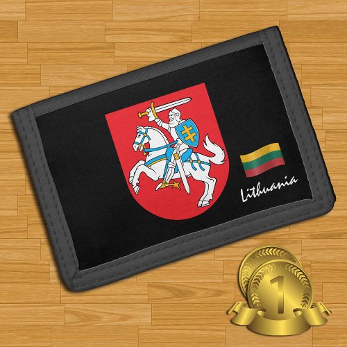 Lithuanian flag wallets emblem Lithuania fashion Trifold Wallet