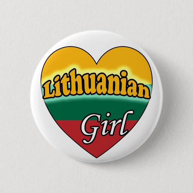 Lithuanian Girl Pinback Button (Front)
