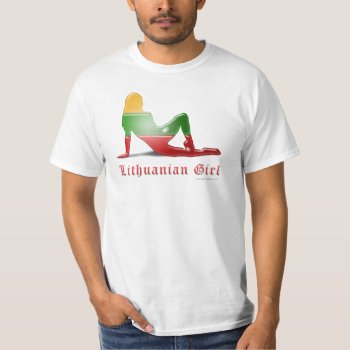 Lithuanian Girl Silhouette Flag T-shirt by representshop at Zazzle