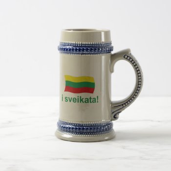 Lithuanian I Sveikata! (cheers!) Beer Stein by worldshop at Zazzle