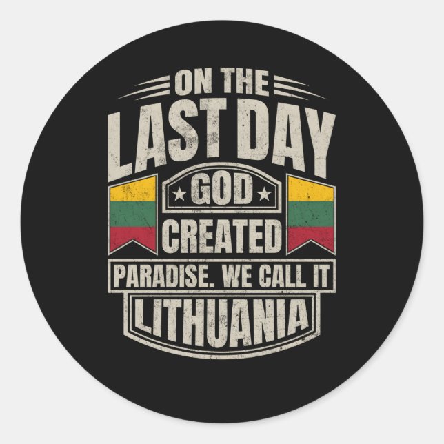 Lithuanian Lithuania Classic Round Sticker (Front)