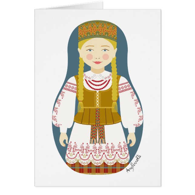 Lithuanian Matryoshka Card (Front)