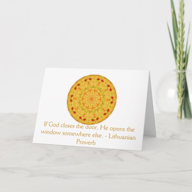 Lithuanian Proverb opportunity inspirational quote Card (Front)