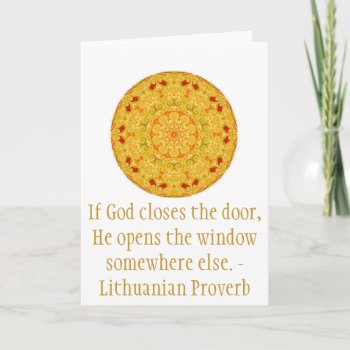 Lithuanian Proverb Opportunity Inspirational Quote Card by spiritcircle at Zazzle