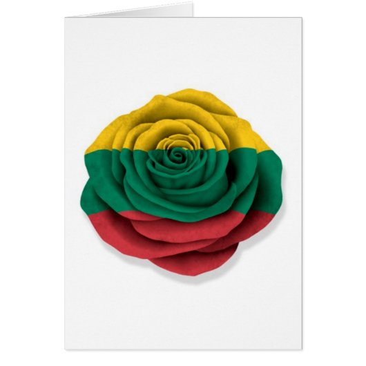 Lithuanian Rose Flag on White Cards (Front)