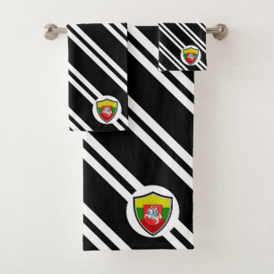 Lithuanian shield flag-coat arms bath towel set