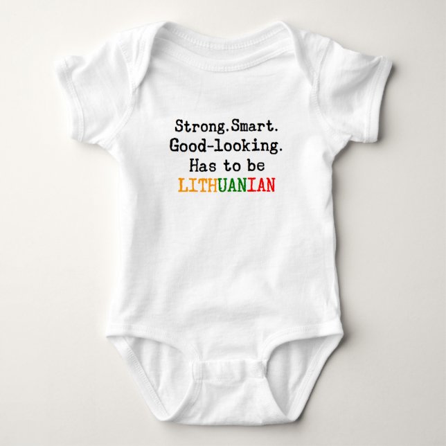 lithuanian strong baby bodysuit (Front)