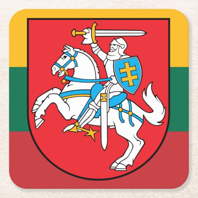 Lithuanian Vytis Coaster Set (Front)