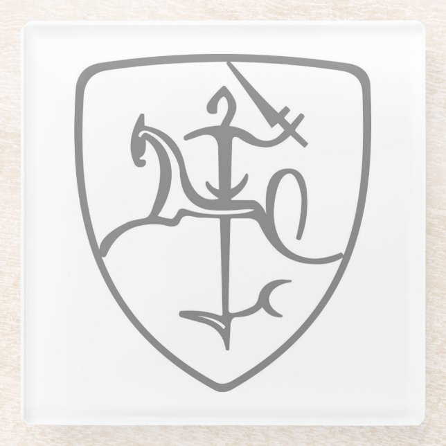 Lithuanian Vytis Glass Coaster (Front)