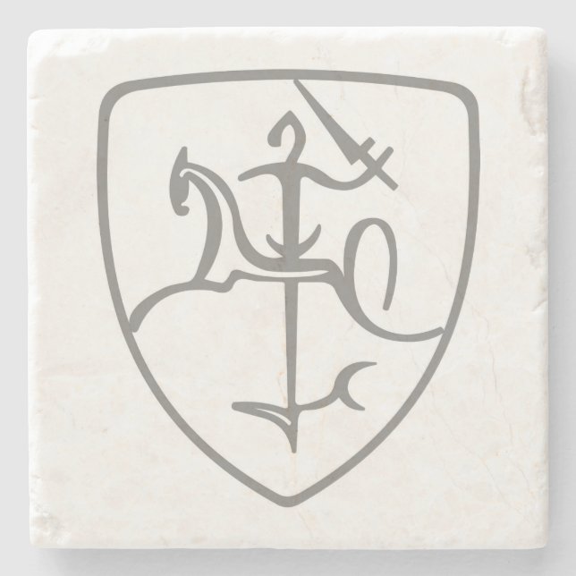 Lithuanian Vytis Stone Coaster (Front)