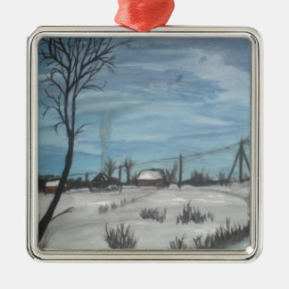 lithuanian winter metal ornament