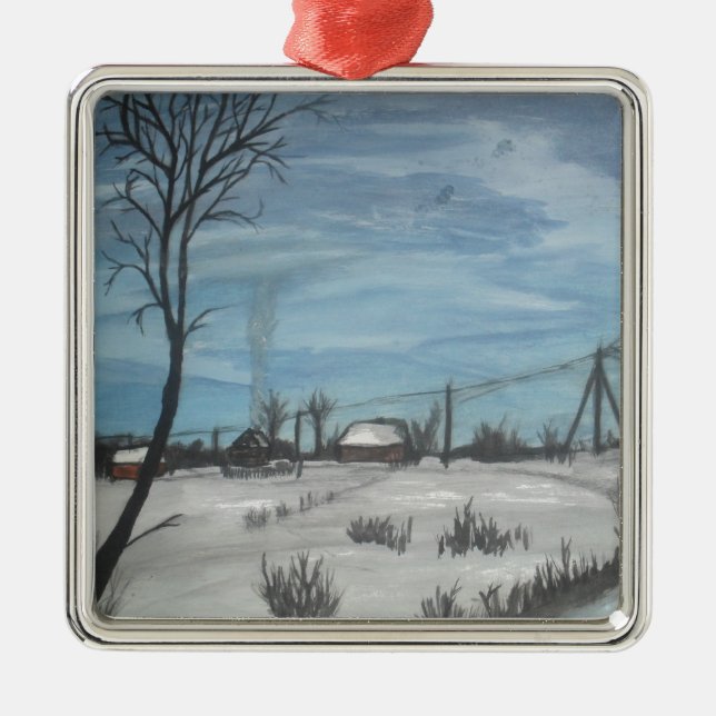 lithuanian winter metal ornament (Front)