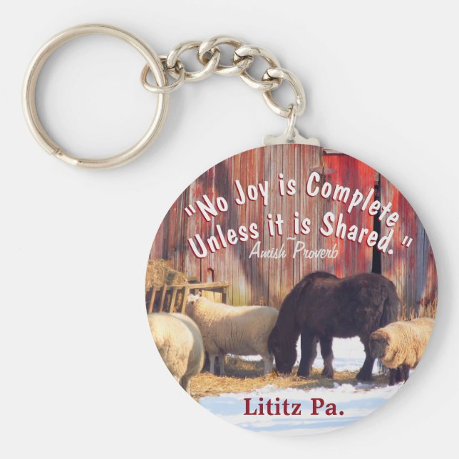 Lititz Pa. Amish joy Keychain (Front)