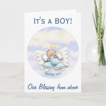 Litlle Baby Boy - Angel Sent From Above Announcement by DancetheNightAway at Zazzle