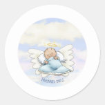 Litlle Baby Boy - Angel Sent From Above Classic Round Sticker at Zazzle