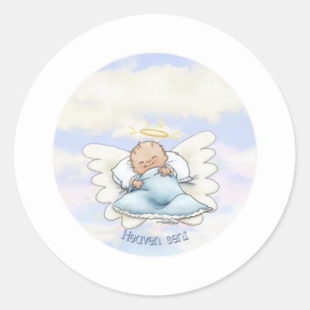 Litlle Baby Boy - Angel Sent From Above Classic Round Sticker