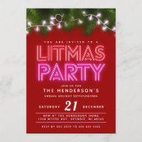 Litmas Party Funny Christmas Party Invitation