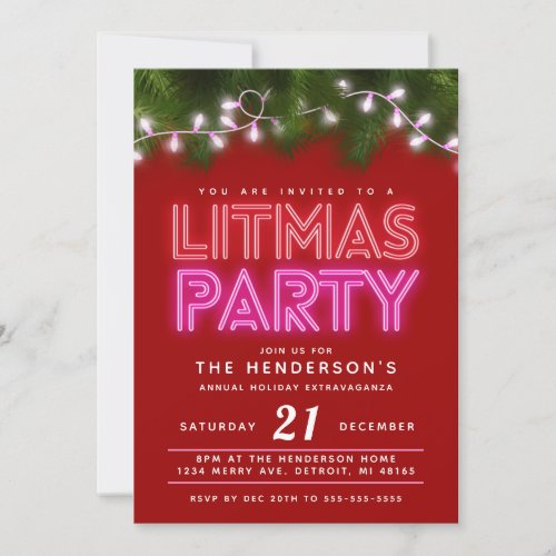 Litmas Party Funny Christmas Party Invitation