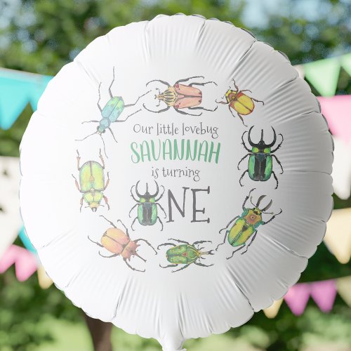 Litte Love Bug First Birthday Balloon