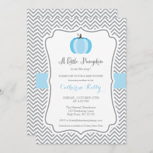 Litte Pumpkin Fall Baby Shower Invitation, Boy Invitation