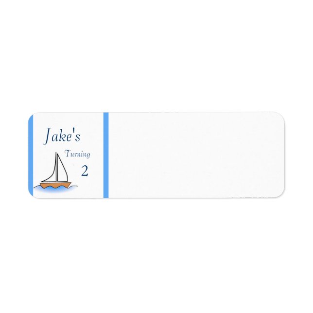 Litte Sailboat Nautical Birthday Label (Front)