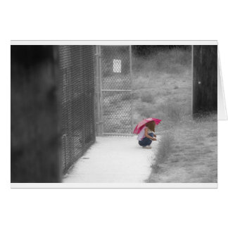 Littel Girl With A Pink Umbrella II Cards