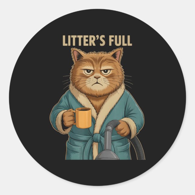 Litter’s Full Cat Ugly Christmas  Classic Round Sticker (Front)