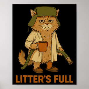 Litter’s Full Funny Cat Lovers Christmas Xmas Pjs  Poster