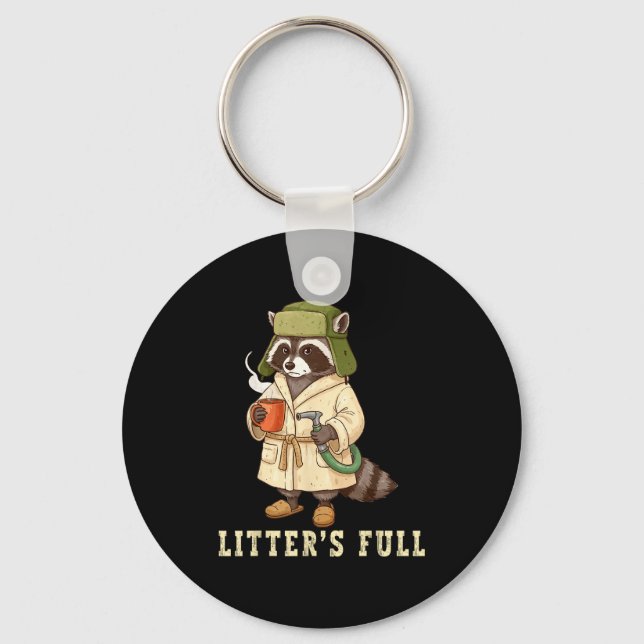 Litter’s Full Funny Raccoon Christmas Mpy Raccoon  Keychain (Front)