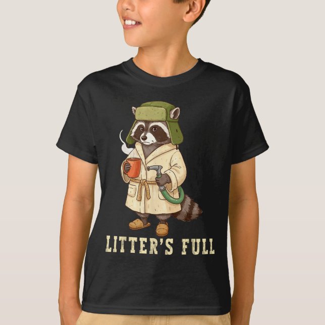Litter’s Full Funny Raccoon Christmas Mpy Raccoon  T-Shirt (Front)