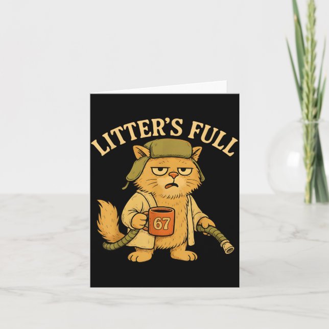 Litter’s Full Funny Six Seven 67 Meme Cat Lovers C Card (Front)
