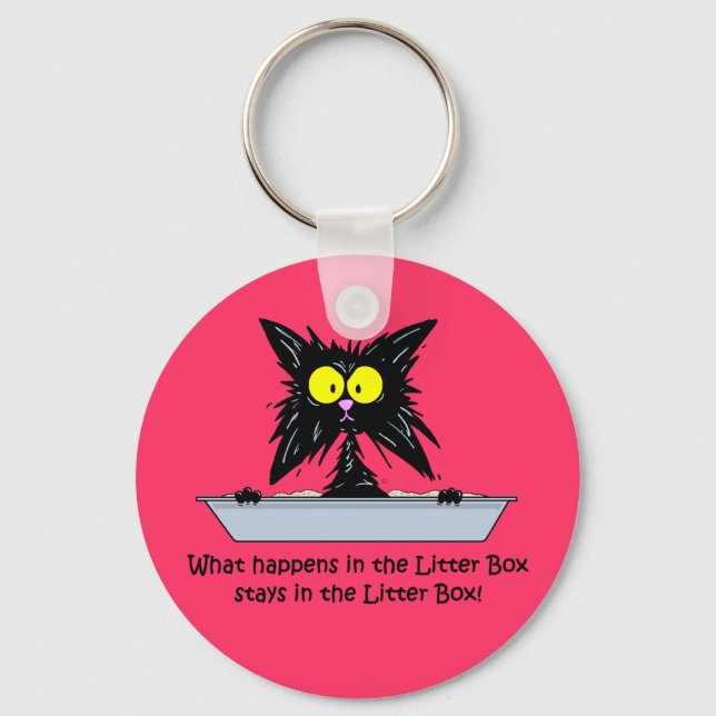 Litterbox Cat Keychain (Front)