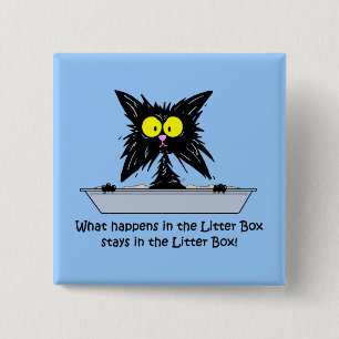 Litterbox Cat Pinback Button